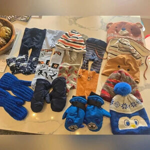 Boys hats mittens tights set